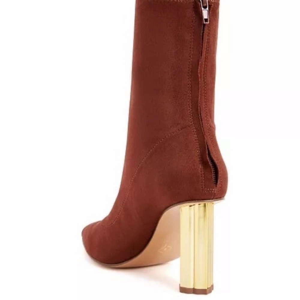 Katy Perry Collections Rust Boots with Metallic Heel - Picture 2 of 6
